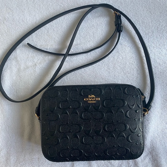 SOLD- Coach Black Leather Crossbody - Picture 1 of 11
